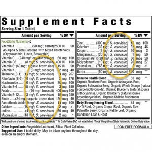 multivitamin with yeast-grown vitamins & minerals