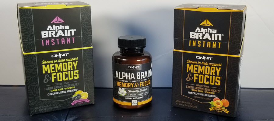 Alpha BRAIN Instant - Memory & Focus Support with Amino Acids + Vitamin B6  - Peach (30 Single Serving Packets)